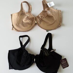 Bundle of 2 Felina Minimizer Bras size 42D Warm Neutral and Black NWT